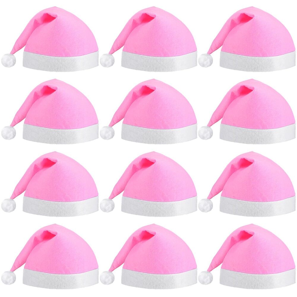 8550 12 Pieces Santa Hats Christmas Non Woven Fabric Costume Hat